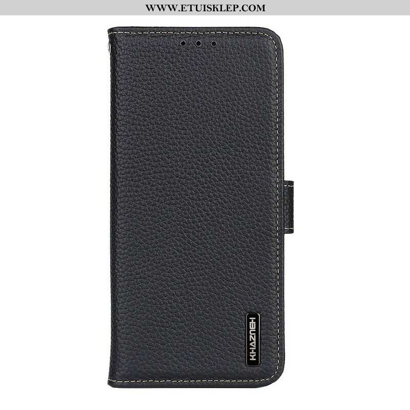 Etui Folio do iPhone 13 Pro Oryginalna Skóra Khazneh Litchi